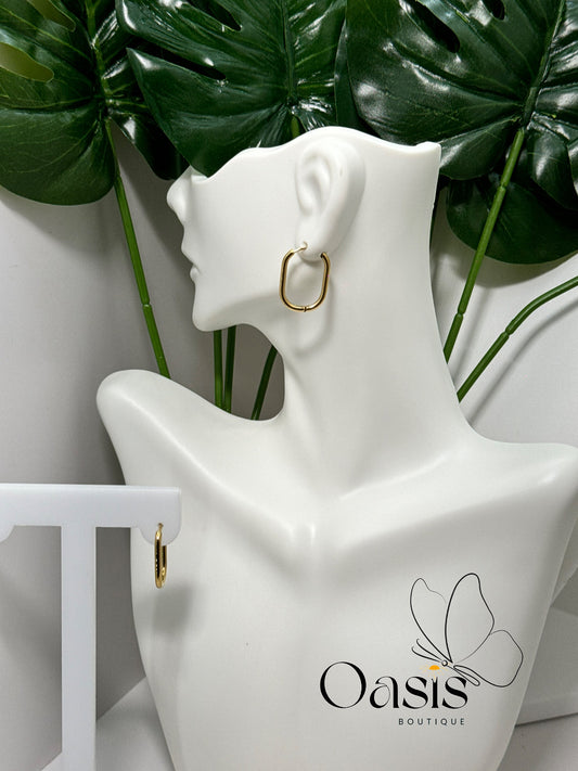“𝓢𝓪́𝓲𝓻𝓪“ - Aretes Ovalados en Acero Inoxidable